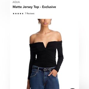 Aqua Elegant Black Off-Shoulder Top